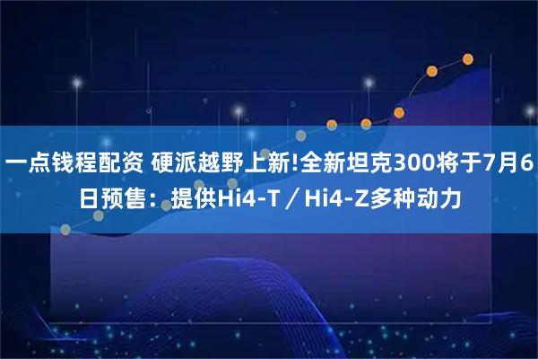 一点钱程配资 硬派越野上新!全新坦克300将于7月6日预售:提供Hi4-T/Hi4-Z多种动力